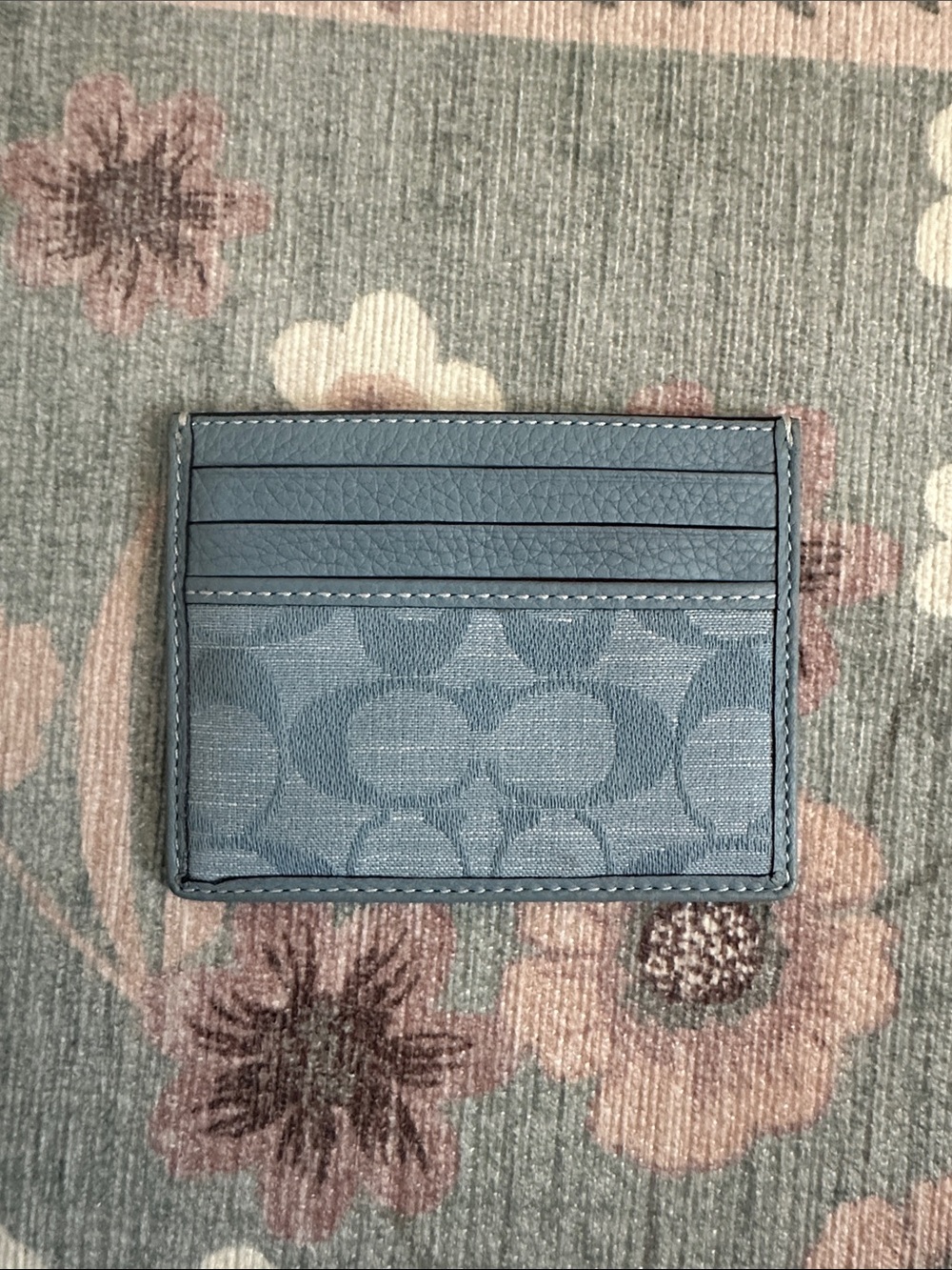 Coach Essential Card Case Denim Signature
